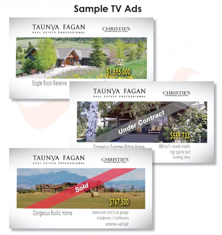 Taunya Fagan Bozeman Real Estate TV Ads, Video Marketing