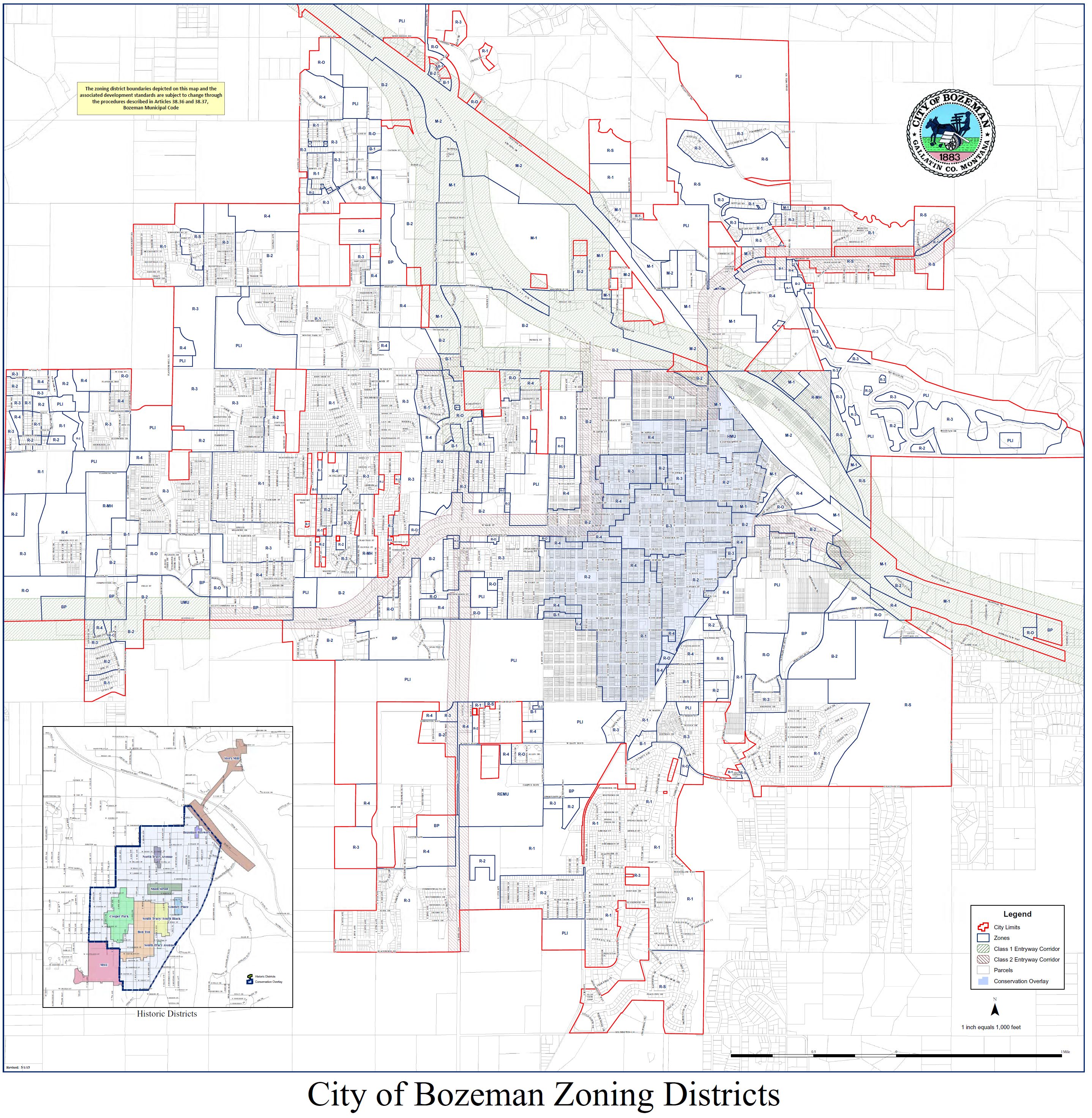 Bozeman Zoning Map City of Bozeman Montana Zoning Districts Bozeman Zoning Map City of Bozeman Districts