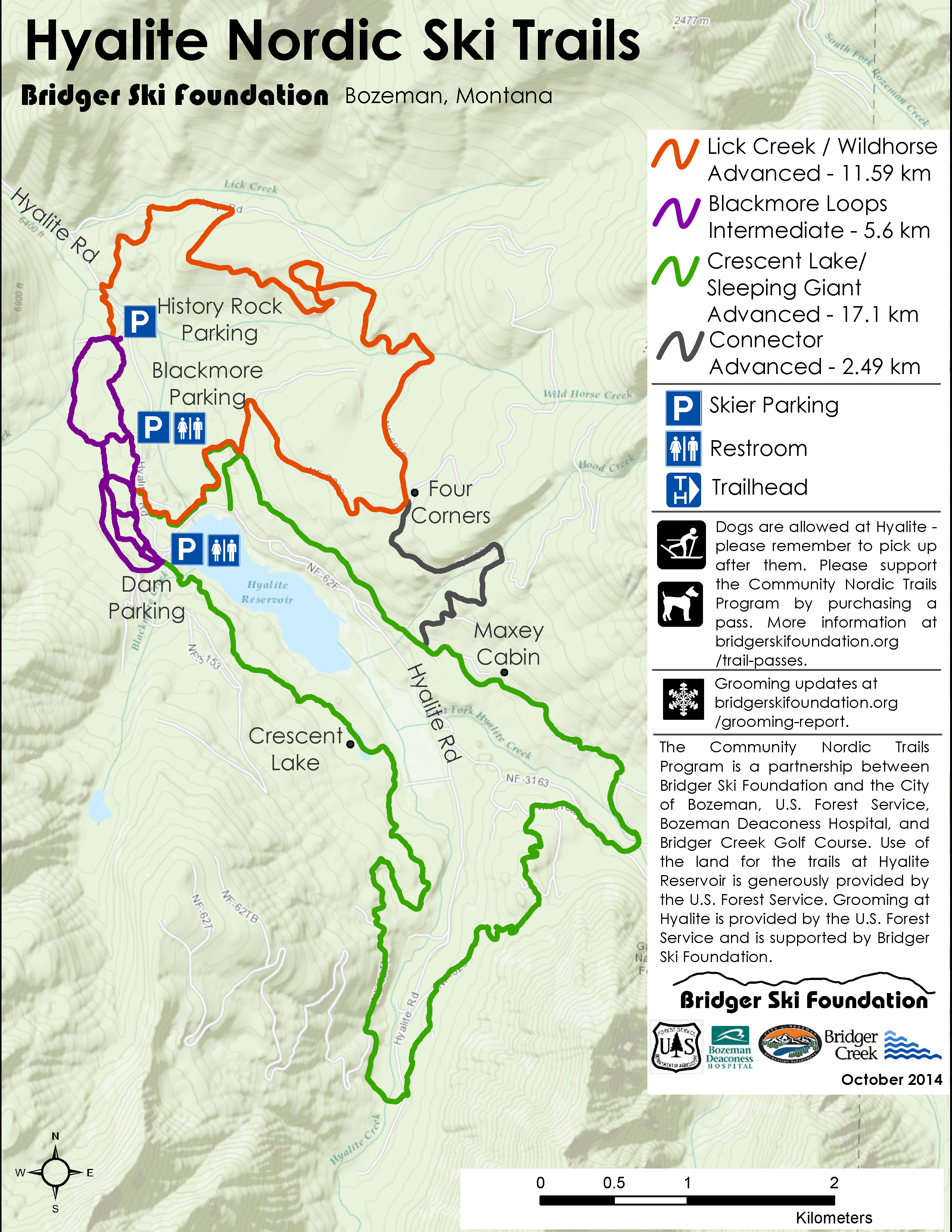 Hyalite Lake Ski Map, Bozeman - Julie Carson Hyalite Lake Ski Map, Bozeman Montana - Julie Carson Photo