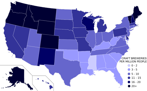 US Brewing per Capita Montana is Third in US