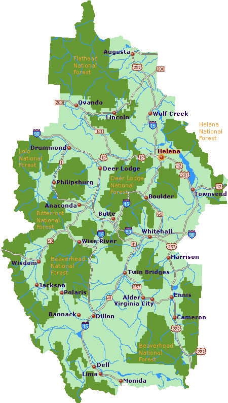 GoNorthWest.com Southwest Mont Map