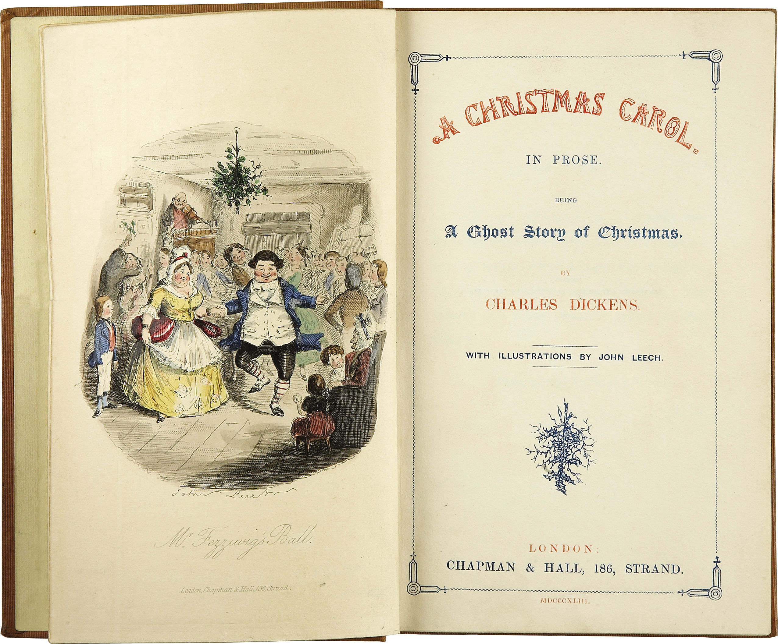 Charles Dickens, A Christmas Carol, First edition, 1843, John Leech Illustrator