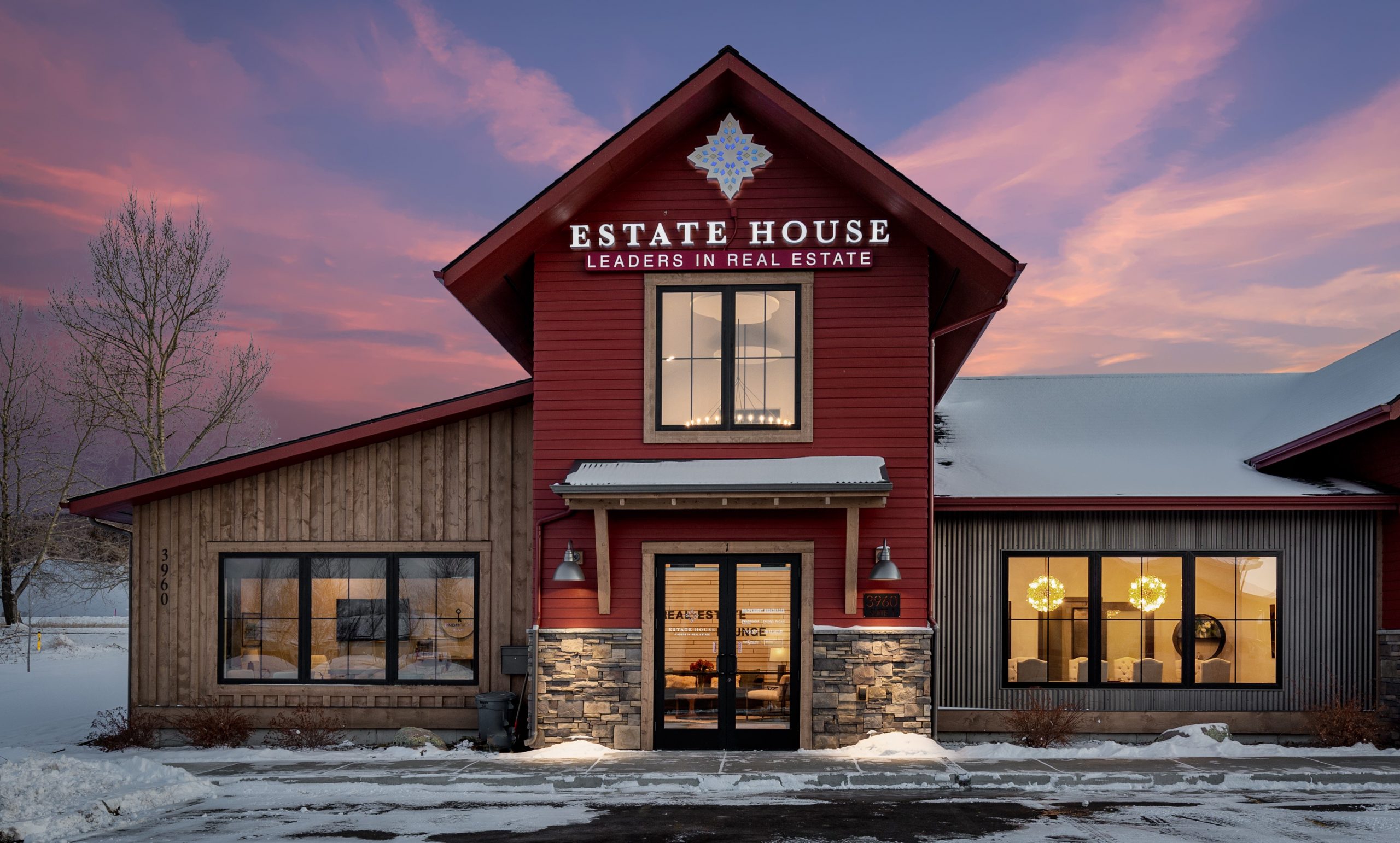 Winter at Taunya Fagan Bozeman Real Estate @ ESTATE House Winter Photo, Taunya Fagan Bozeman Real Estate Office, 3960 Valley Commons Drive, Bozeman, MT