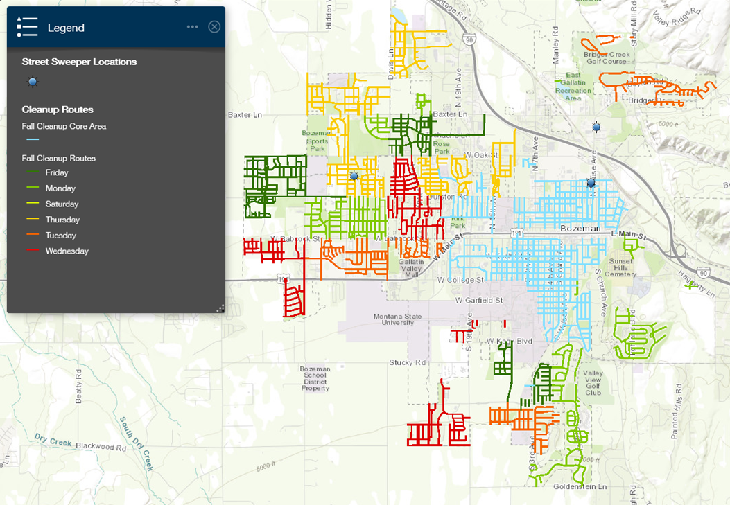 2022 Bozeman Leaf Pickup Map 2022 Bozeman Fall Leaf Pickup Map