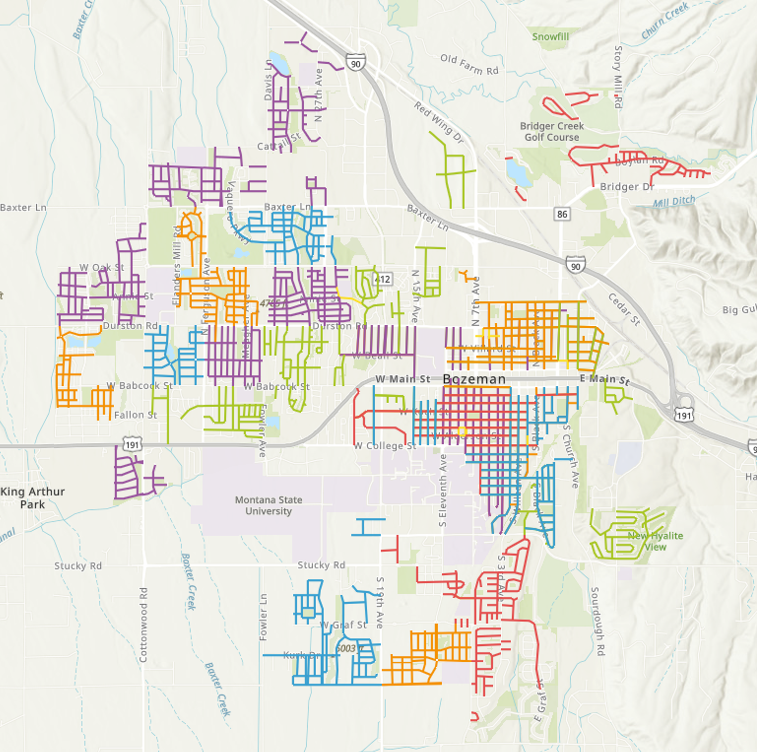 Photo of 2026 Bozeman Leaf Pickup Map - Click For Full-Size Map.