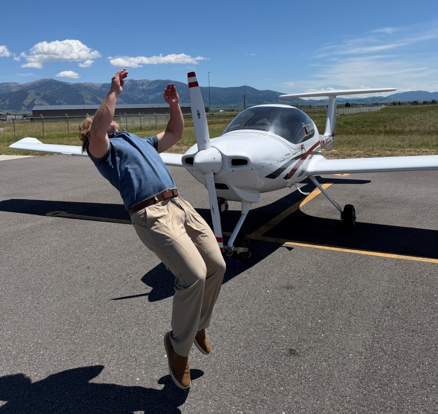 Christian Fagan Passing Flight Instructor Training. Photo Christian Fagan Passing Flight Instructor Training.